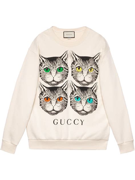 gucci mystic cat print sweatshirt|Guccy Mystic Cat Graphic Print Sweatshirt .